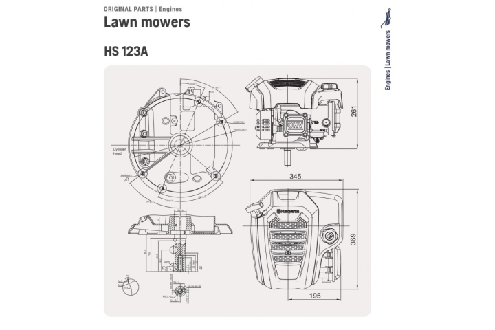 Купити Двигун Husqvarna HS123A 1,95кВт, D22,2x80,2мм, шпонка (5293472-01). Офіційний магазин Хускварна Україна, фірмова гарантія з доставкою по Украіні