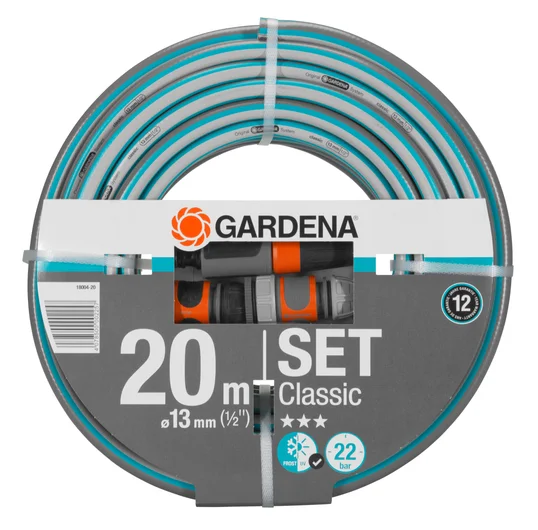 Купить Шланг Gardena Classic 13мм (1/2»), 20 м + комплект для полива Фирменный интернет магазин официальная садовая техника Гардена Украина в Ирпене